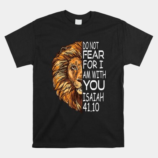 Christian Religious Bible Verse Sayings Lion Fear Scripture Shirt