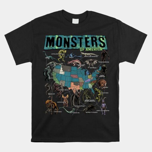 Cryptid Monsters Of America Folklore Creature Cryptozoology Shirt