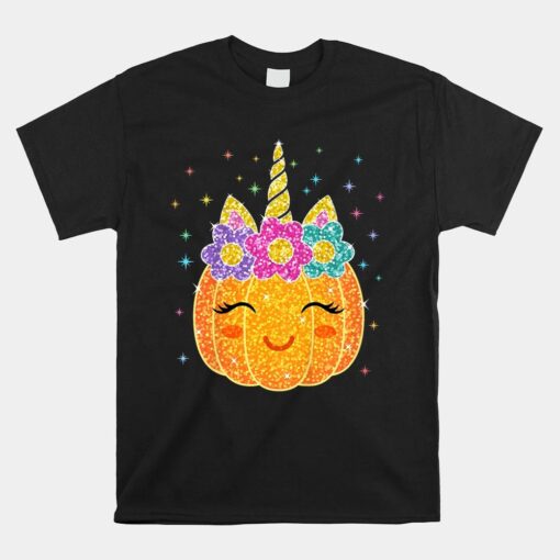 Cute Unicorn Pumpkin Halloween Thanksgiving Shirt