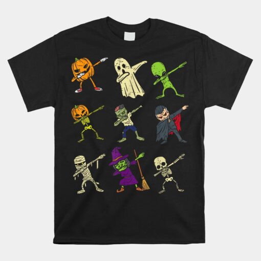 Dab Pumpkin Skeleton Ghost Alien Zombie Halloween Shirt