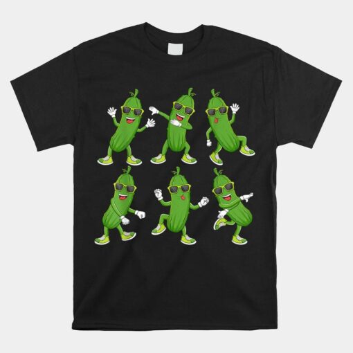 Dabbing Cucumber Pickle Dancing Wearing Sunglasses Dab Dance Shirt