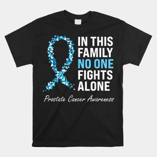 Family Prostate Cancer Awareness Light Blue Ribbon Survivor Shirt