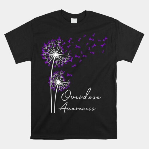 Flower Dandelion Faith Hope Love Purple Overdose Awareness Shirt