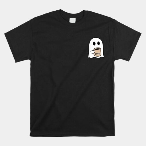 Ghost Drinking Coffee Funny Halloween Shirt