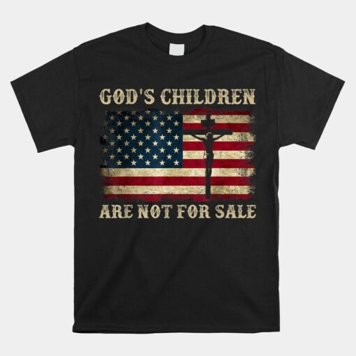 Gods Children Are Not For Sale American Flag Cross Christian Shirt