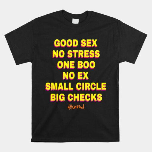 Good Sex No Stresses Ones Boo No Ex Small Circle Big Checks Shirt