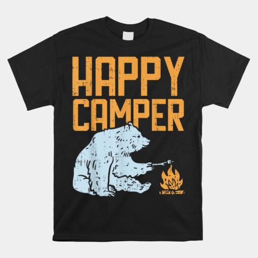 Happy Camper Bear Vacation Hiking Camping Shirt