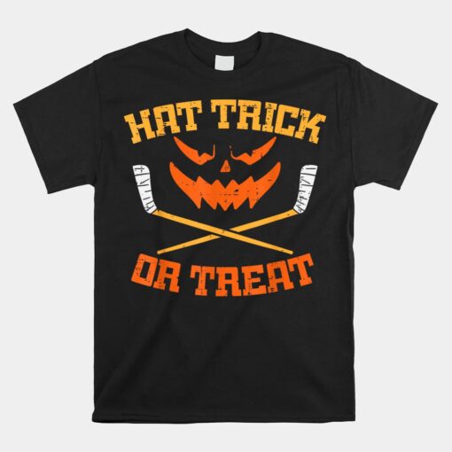 Hat Trick Or Treat Ice Hockey Halloween Shirt