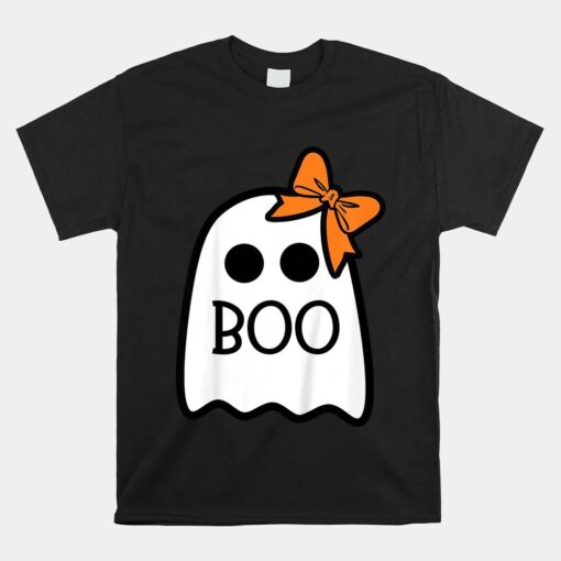 Kids Boo With Bow For Toddler Girl Ghost Halloween Shirt