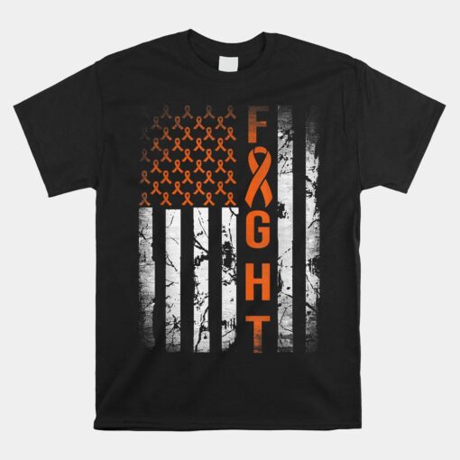 Leukemia Ribbon Fight American Flag Leukemia Awareness Shirt