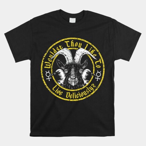 Live Deliciously Vintage Cartoon Goat Black Phillip Shirt