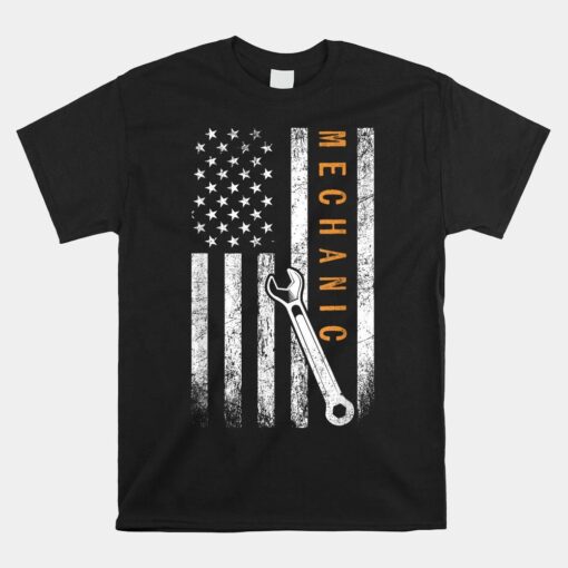 Mechanic American Flag Design Shirt