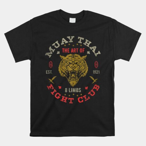 Muay Thai Fighter Vintage Tee Twin Tiger Art Of 8 Limbs Shirt