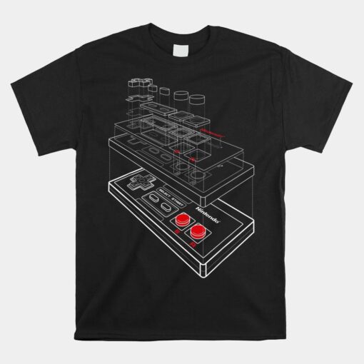 Nintendo Nes Controller Exploded Schematic Shirt