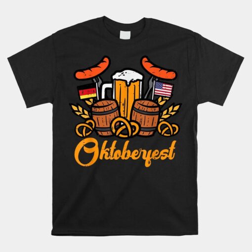 Oktoberfest Barrels German Us Flag Shirt