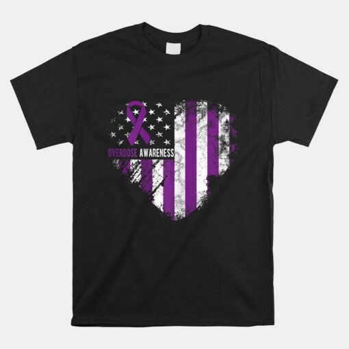 Overdose Awareness Purple Ribbon Drug Addiction Shirt