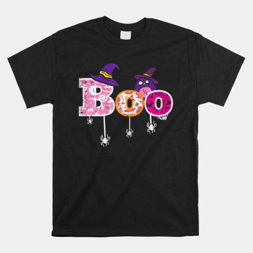 Pink Boo Spider Owl Scary Halloween Shirt