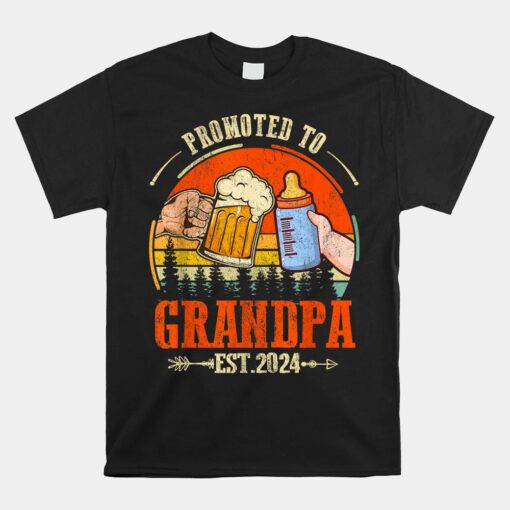 Promoted To Grandpa Est 2024 New Grandpa Shirt