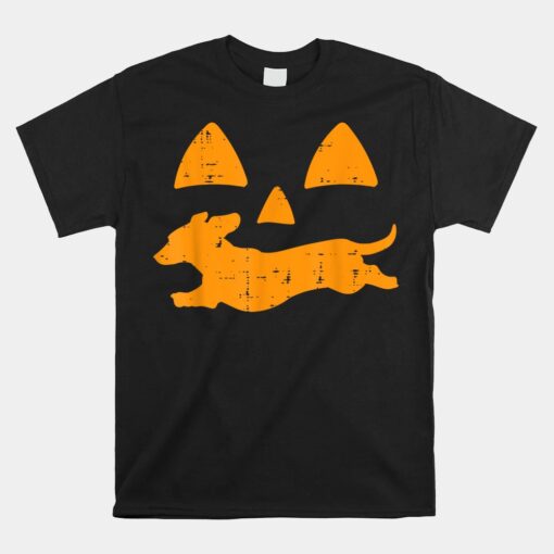 Pumpkin Eyes Dachshund Jack O Lantern Dog  Halloween Shirt