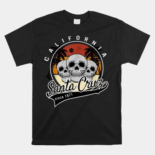 Retro Vintage Santa Cruz California Skull Street Wear Shirt