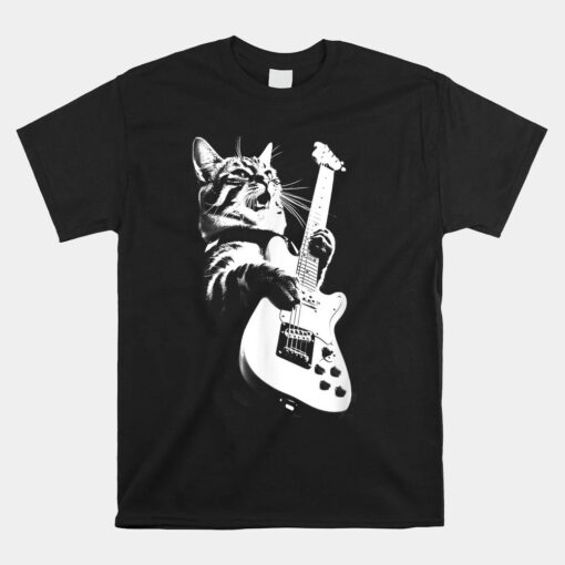 Rock Cat Playing Guitar Shirt