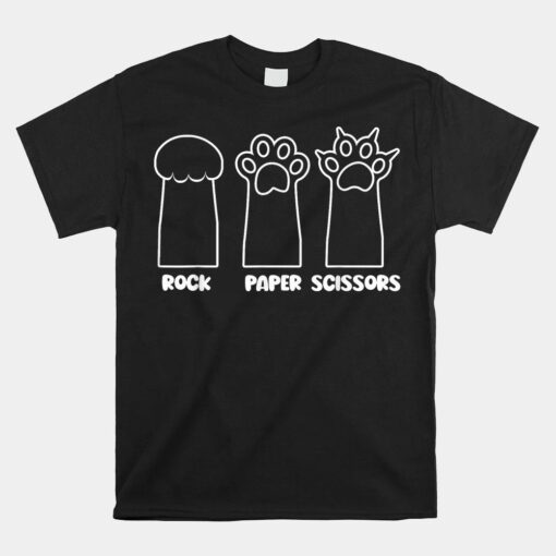 Rock Paper Scissors Hand Game Feline Cute Cat Shirt