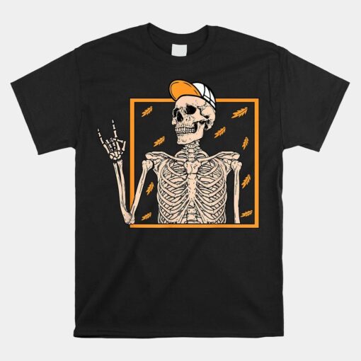 Skeleton Rock On Hand Halloween Skeleton Shirt