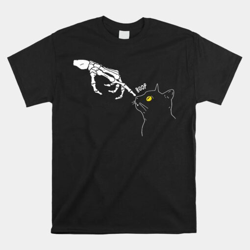 Spooky Boop Skeleton Hand Touch Nose Cat Halloween Shirt