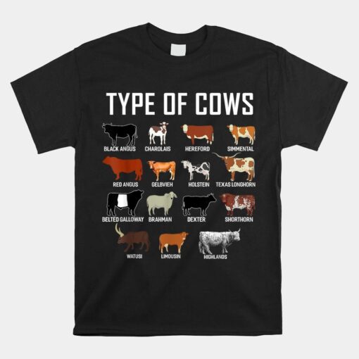 Types Of Cows Shirt Farmer Shirt