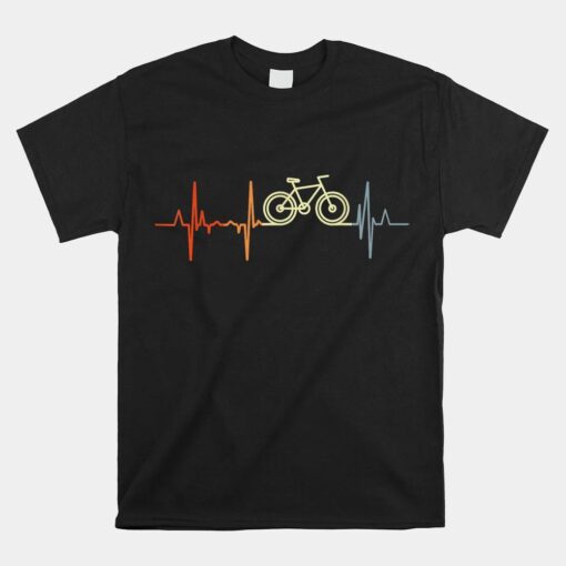 Vintage Bicycle Heartbeat Racing Cyclist Bike Pulse Line Shirt