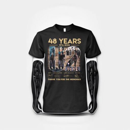 48 Years 1976 – 2024 U2 Signature Thank You For The Memories T-Shirts