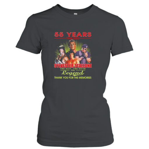 55 Years 1968 – 2023 Sylvester Stallone The Man – The Myth – The Legend Thank You For The Memories T- T-Shirt Hoodie