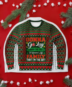 Colorful Gonna Go Lay Under The Tree To Remind My Family That I’m A Gift Ugly Christmas Sweater Shirt