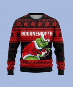 Personalized EPL Bournemouth Grinch Ugly Sweater All Over Print For Fan