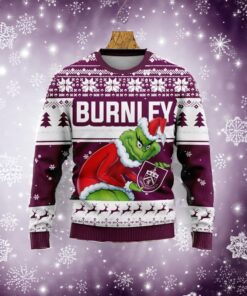 Personalized EPL Burnley Grinch Ugly Sweater All Over Print For Fan