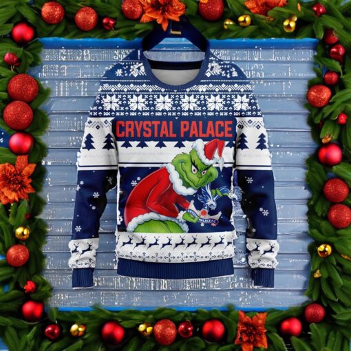 Personalized EPL Crystal Palace Grinch Ugly Sweater All Over Print For Fan