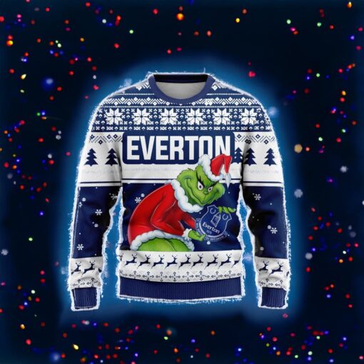 Personalized EPL Everton Grinch Ugly Sweater All Over Print For Fan