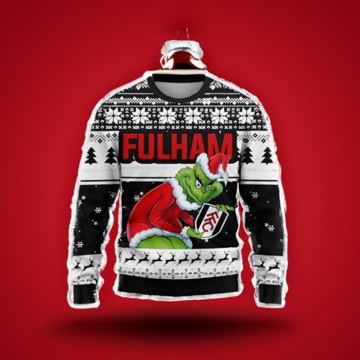 Personalized EPL Fulham Grinch Ugly Sweater All Over Print For Fan