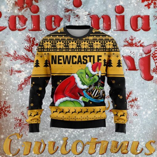 Personalized EPL Newcastle Grinch Ugly Sweater All Over Print For Fan