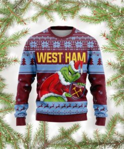 Personalized EPL West Ham Grinch Ugly Sweater All Over Print For Fan