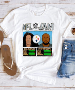 Troy Polamalu and James Harrison Pittsburgh Steelers Homage NFL Retired Jam T-Shirts