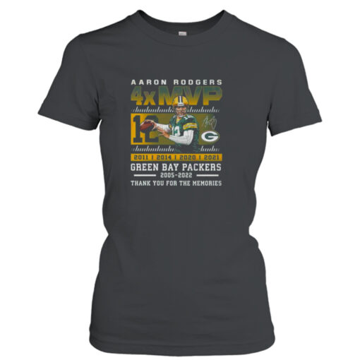 Aaron Rodgers 4xMVP Green Bay Packers 2005 – 2022 Thank You For The Memories Signature T-Shirt Hoodies