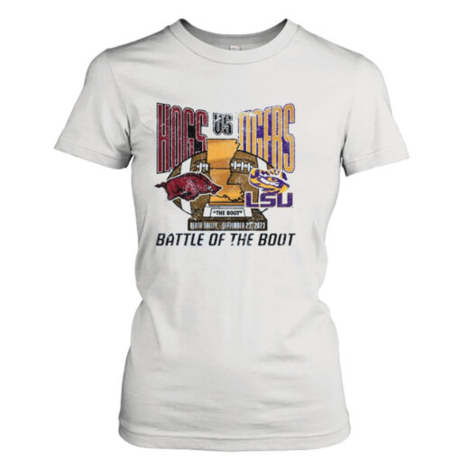 Arkansas Razorbacks Vs LSU Tigers September 23 2023 Battle Of The Boot T- T-Shirt Hoodie