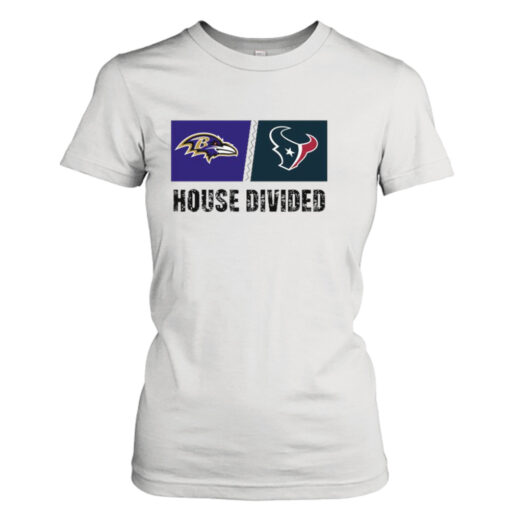 Baltimore Ravens vs Houston Texans House Divided  T-Shirt Hoodie