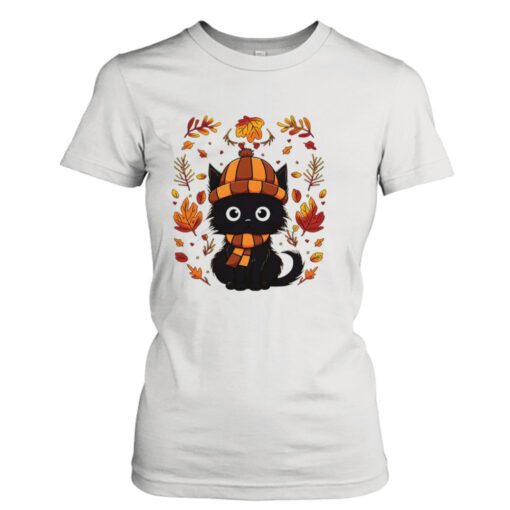 Black cat cozy fall shirt T-Shirt Hoodie