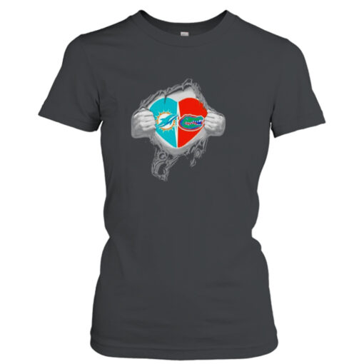 Blood Inside Me Miami Dolphins And Florida Gators It’s In My Heart T- T-Shirt Hoodie