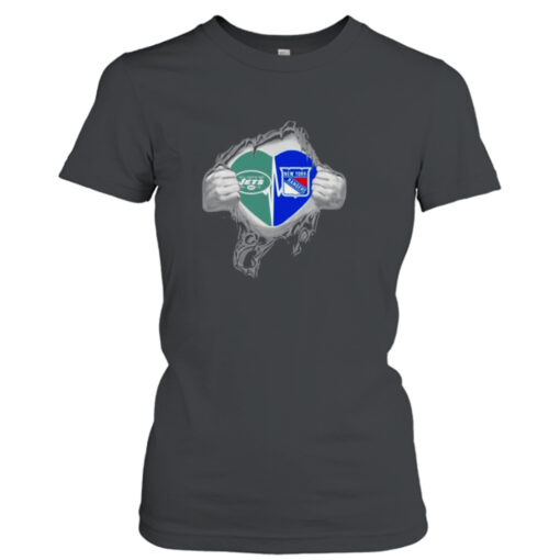 Blood Inside Me New York Jets And New York Rangers It’s In My Heart T- T-Shirt Hoodie