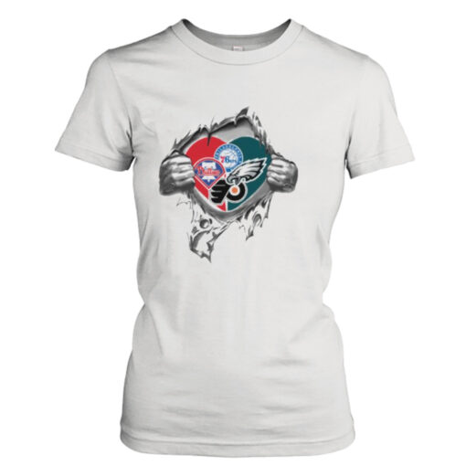 Blood Inside Me Philadelphia Sports Team Phillies 76ers Eagles And Flyers 2023 shirt T-Shirt Hoodie