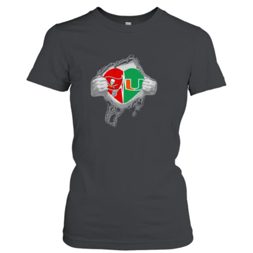 Blood Inside Me Tampa Bay Buccaneers And Miami Hurricanes And New York Yankees It’s In My Heart T- T-Shirt Hoodie