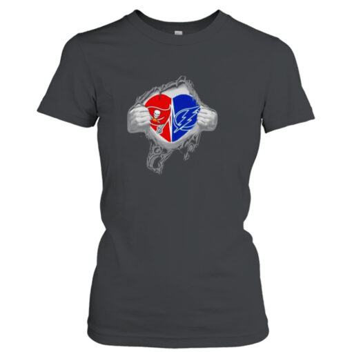 Blood Inside Me Tampa Bay Buccaneers And Tampa Bay Lightning It’s In My Heart T- T-Shirt Hoodie